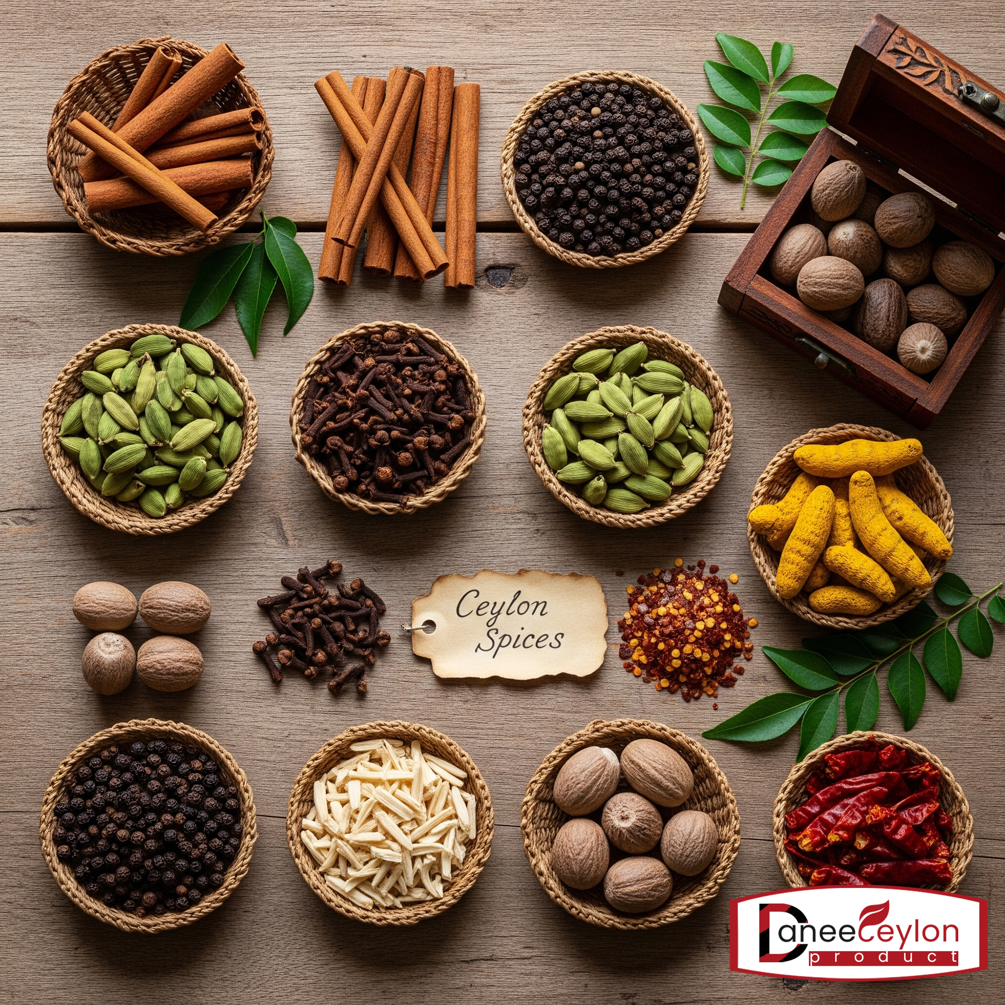 A field of spices in Sri Lanka